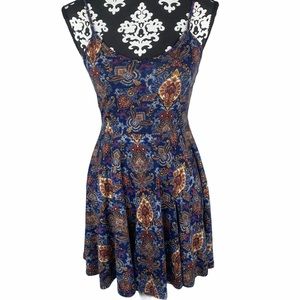 Forever 21 Dress Paisley Spaghetti Strap Blue
